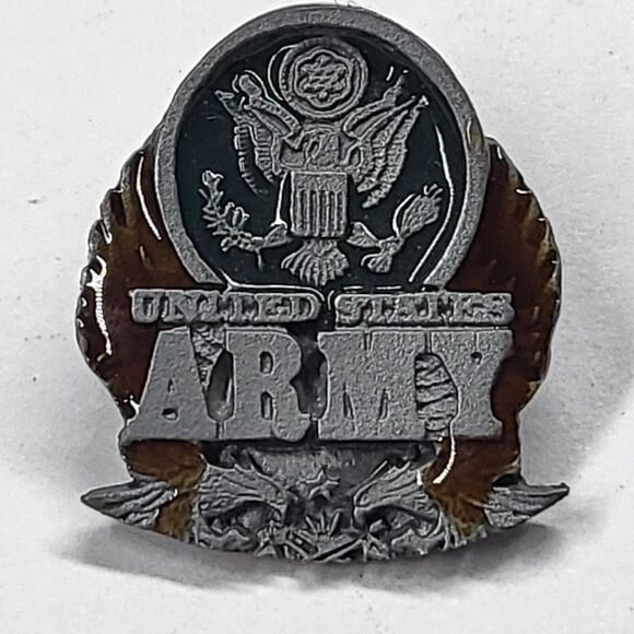 US Army Lapel Pin Vintage Siskiyou 2037 Military Enamel Pewter - Picture 1 of 5